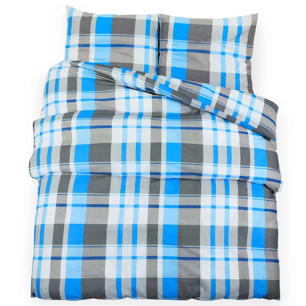 Vidaxx parure de couette 240x220 cm coton bleu et gris