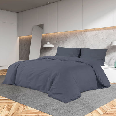 Ensemble de découverte de couette Vidaxl 220x240 cm anthracite de coton -colored
