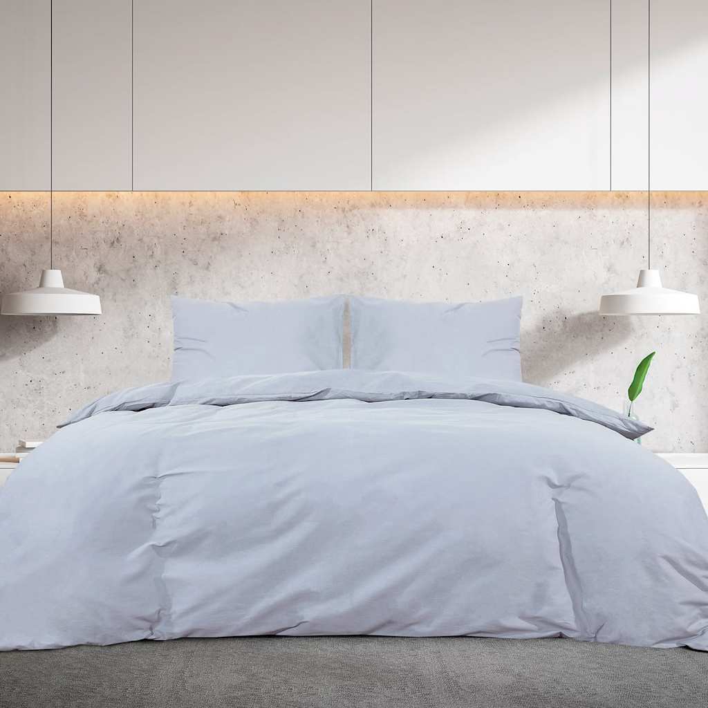 Ensemble de découverte de couette Vidaxl 140x200 cm Gray en coton