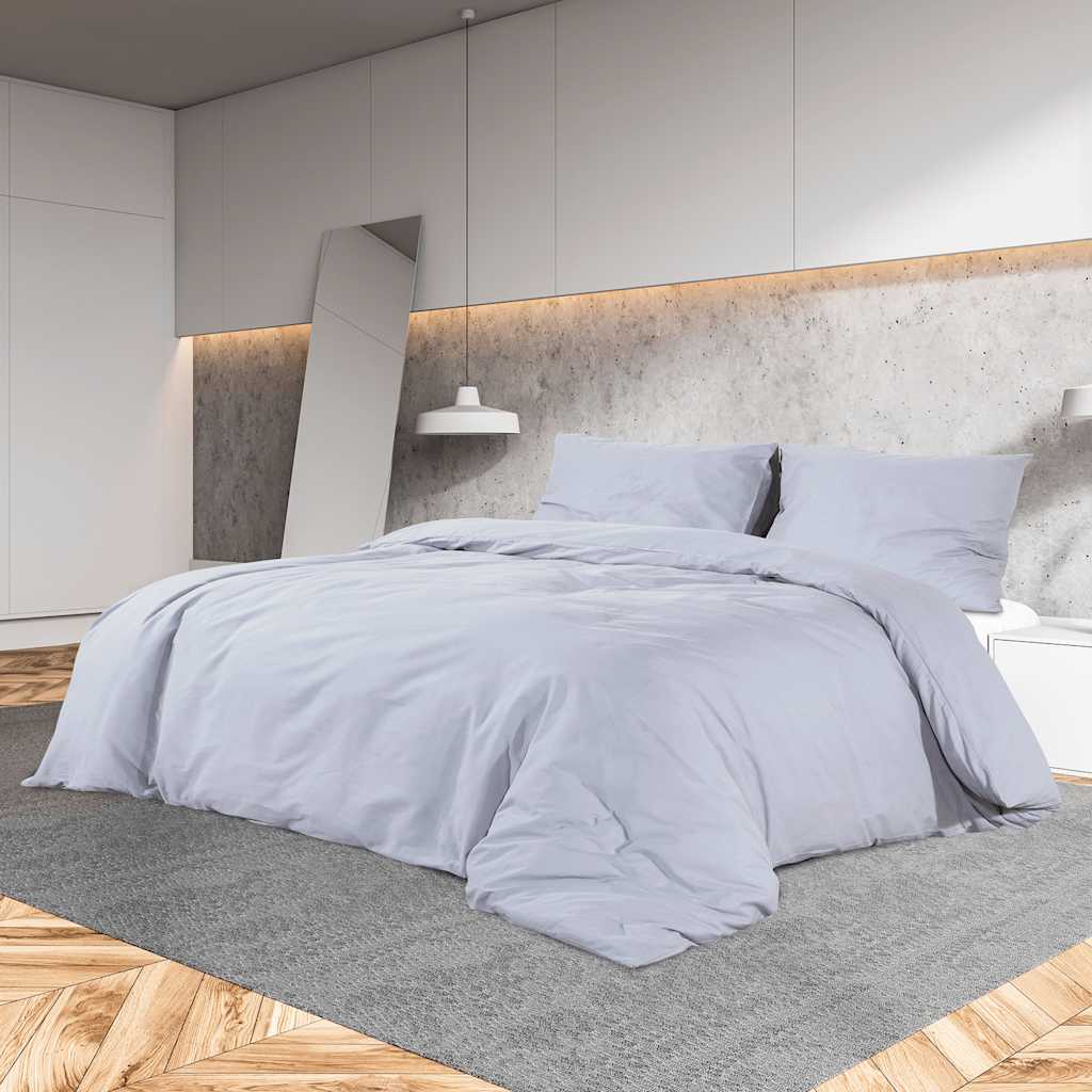 Ensemble de découverte de couette Vidaxl 140x200 cm Gray en coton