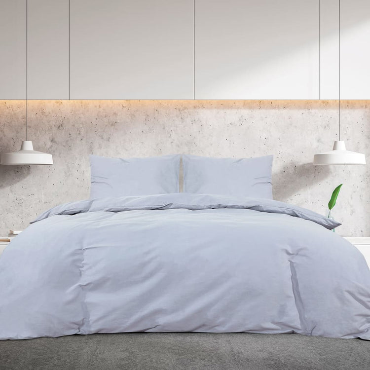 Ensemble de découverte de couette Vidaxl 140x200 cm Gray en coton