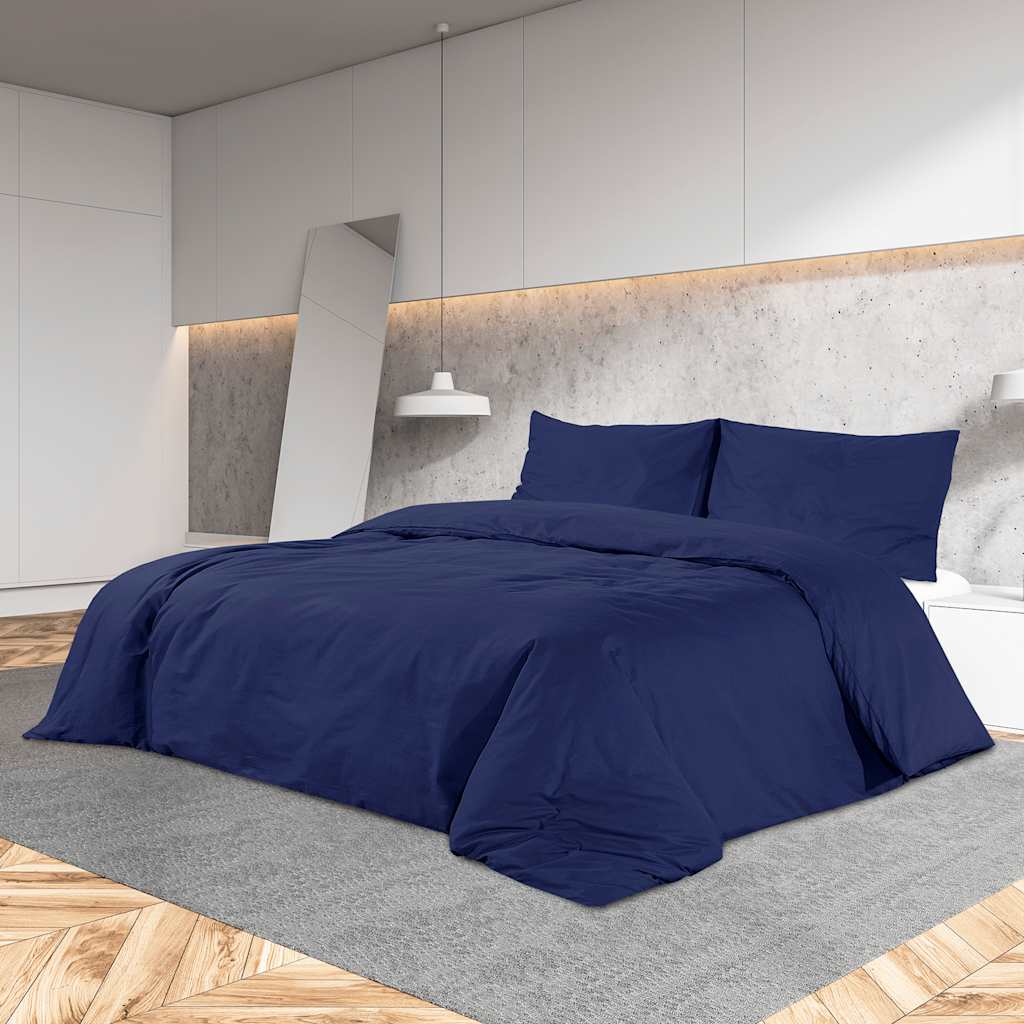 Vidaxx parure de couette 240x220 cm coton bleu marine