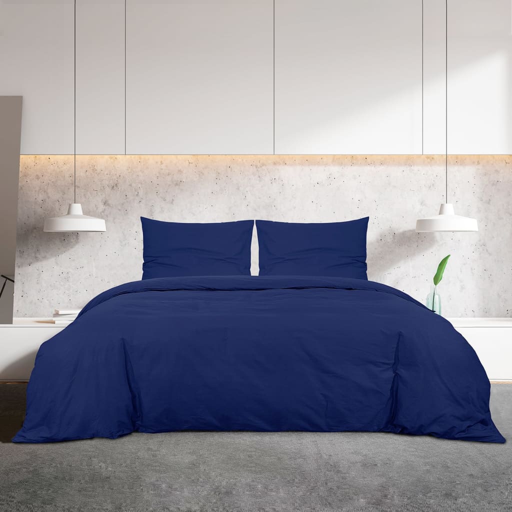 Vidaxx parure de couette 200x220 cm coton bleu marine