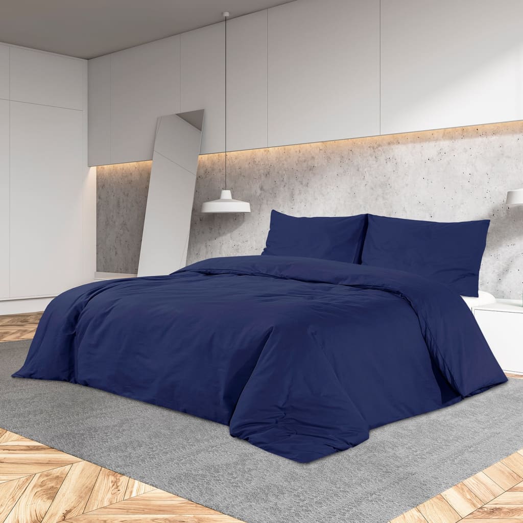 Vidaxx parure de couette 200x220 cm coton bleu marine