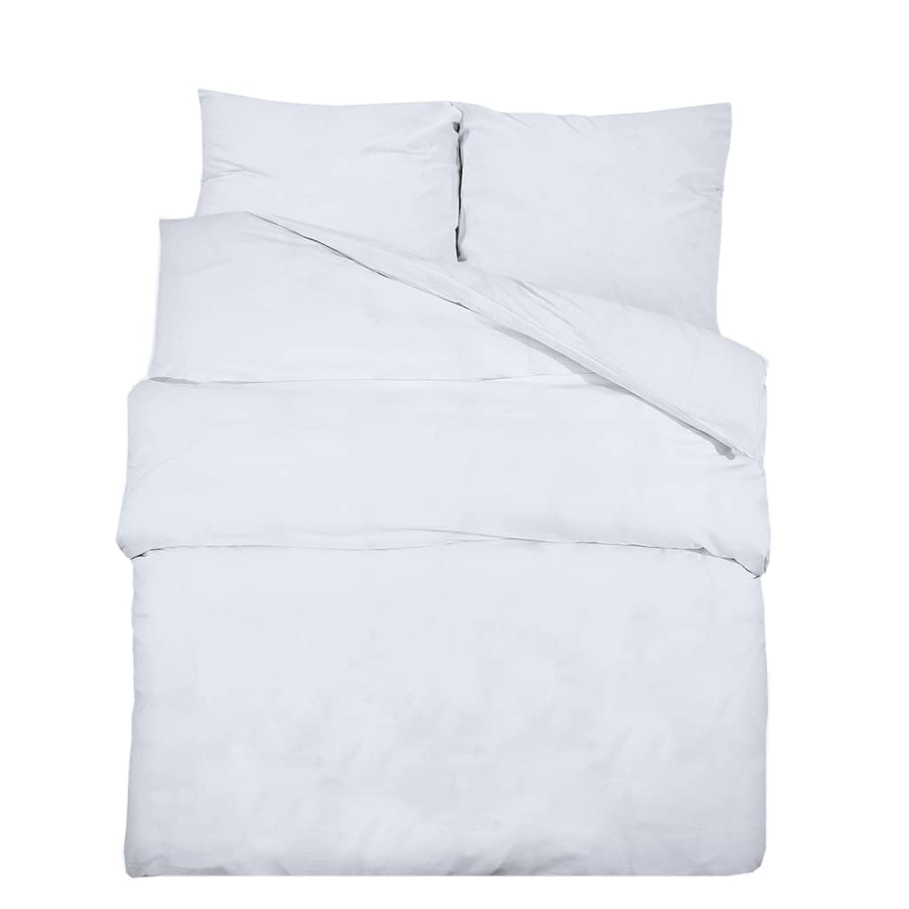 Ensemble de traverse de couette Vidaxl 135x200 cm Coton blanc
