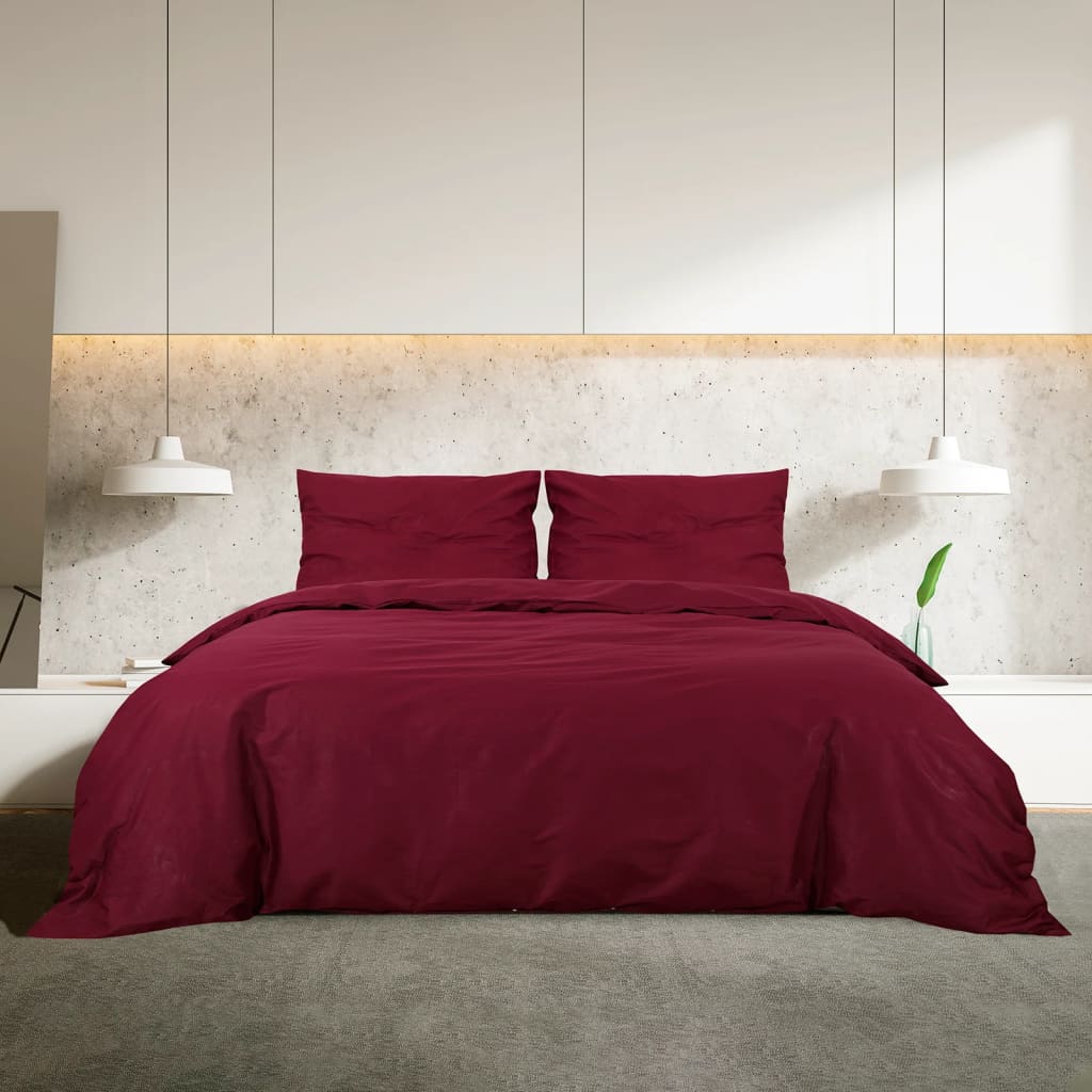 Vidaxx parure de couette 135x200 cm coton bordeaux