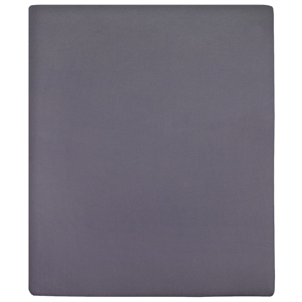 Vidaxl Fitted Flace Jersey 140x200 cm Cotton Anthracite -Colored