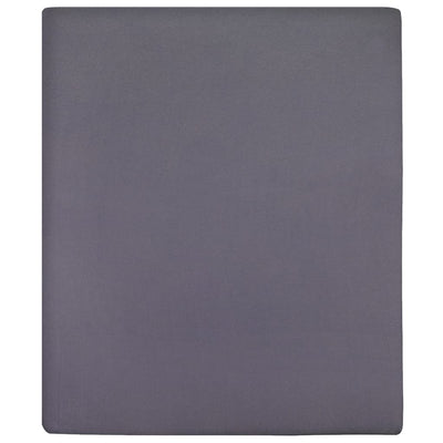 Vidaxl Fitted Flace Jersey 140x200 cm Cotton Anthracite -Colored