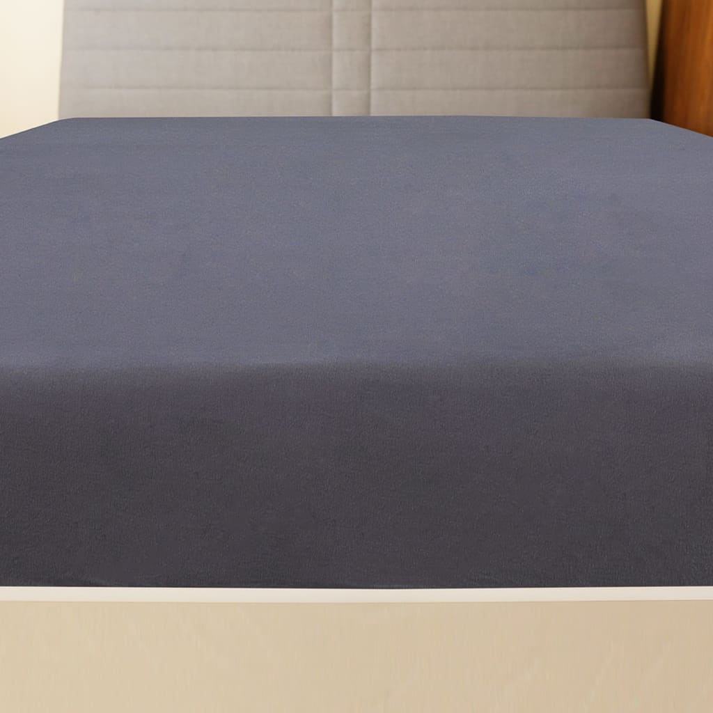 Vidaxl Fitted Flace Jersey 140x200 cm Cotton Anthracite -Colored