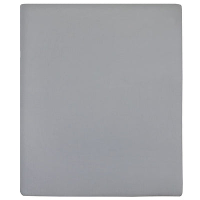 Vidaxl Fitted Folt Jersey 140x200 cm Coton Gris