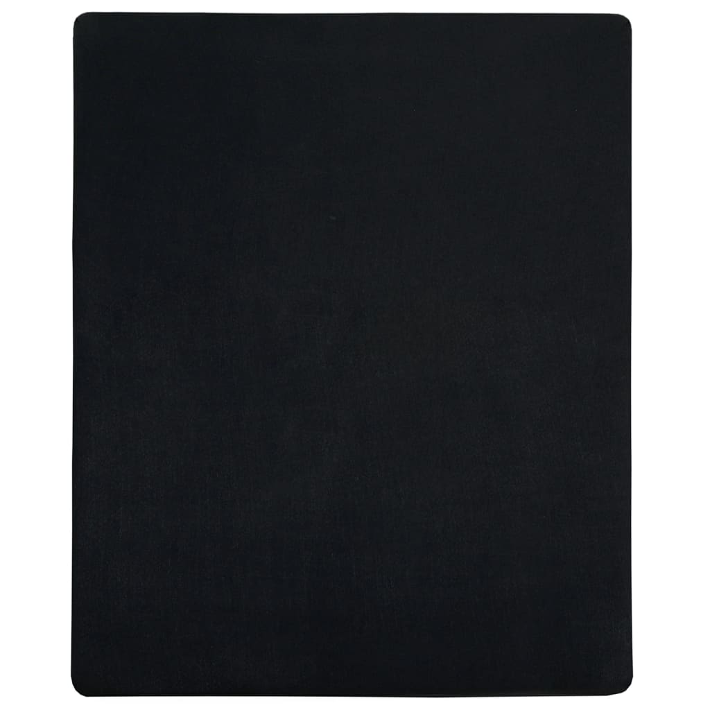 Vidaxl Fitted Sheet Jersey 90x200 cm Coton noir