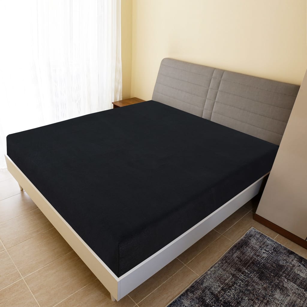Vidaxl Fitted Sheet Jersey 90x200 cm Coton noir