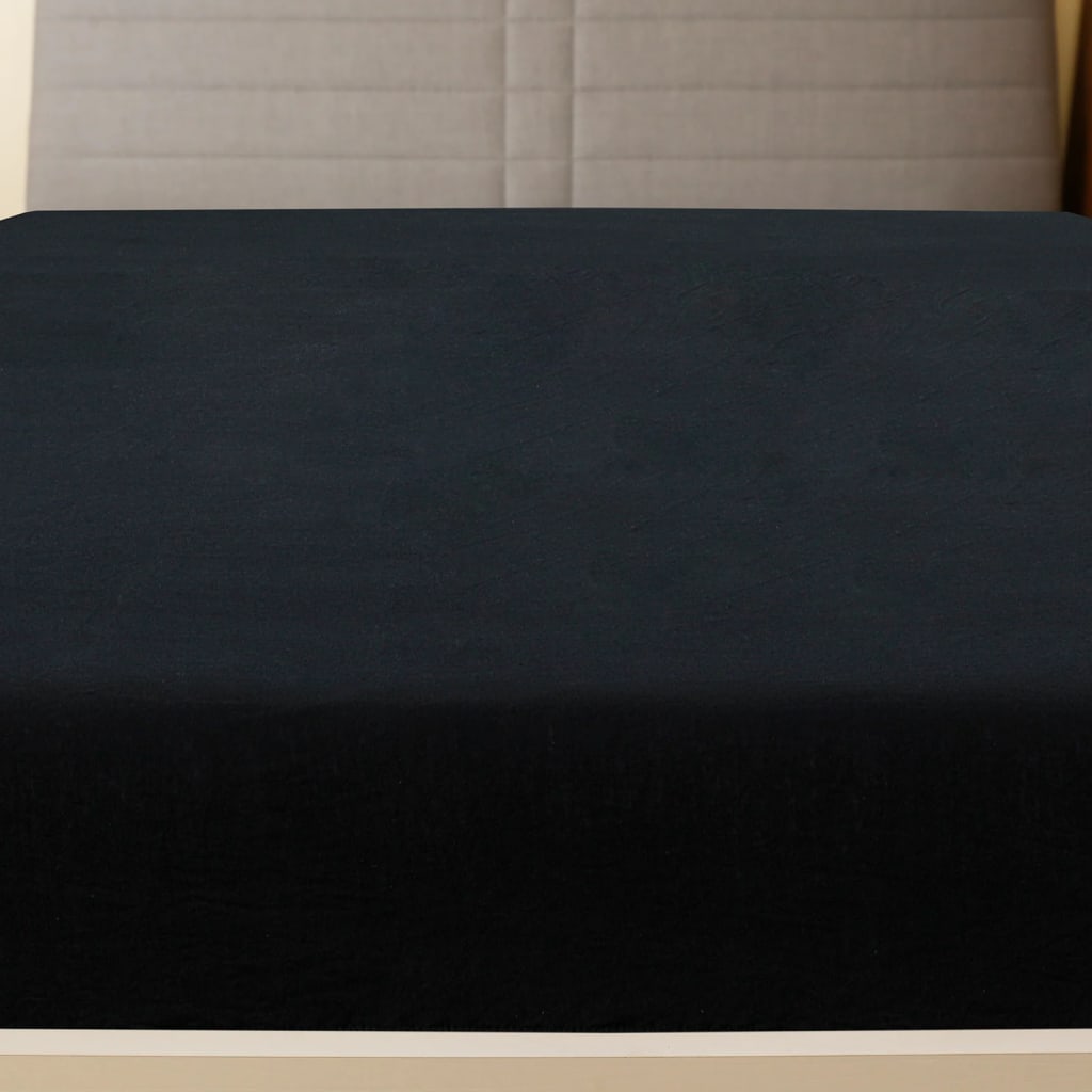 Vidaxl Fiches ajustées 2 ST Jersey 90x200 cm Coton noir