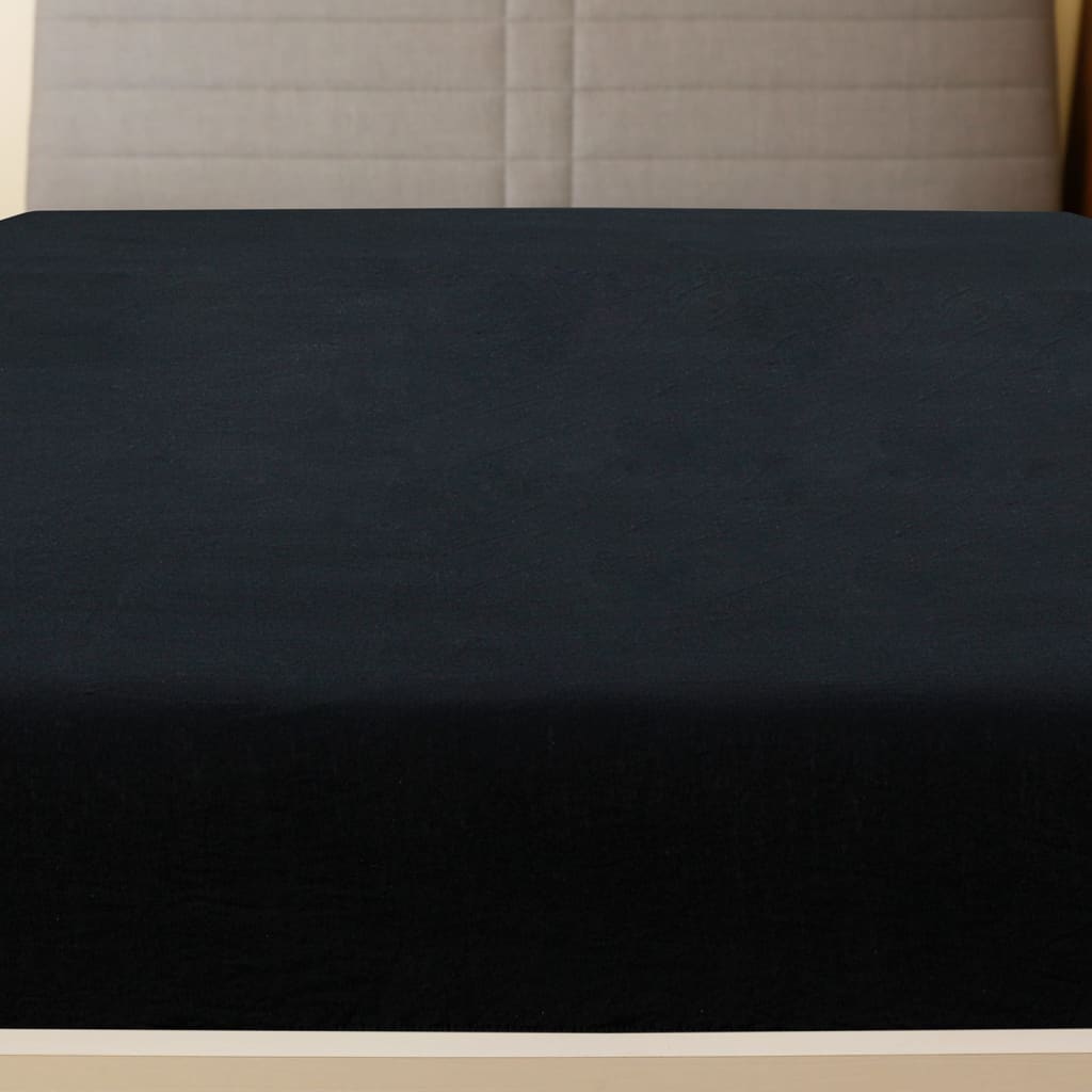 Vidaxl Fichet Folt Jersey 140x200 cm Coton noir