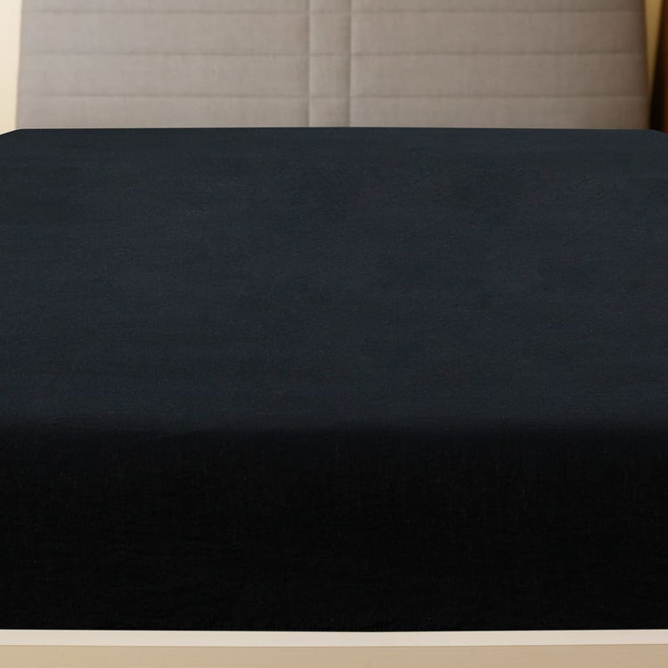 Vidaxl Fiches ajustées 2 ST Jersey 140x200 cm Coton noir