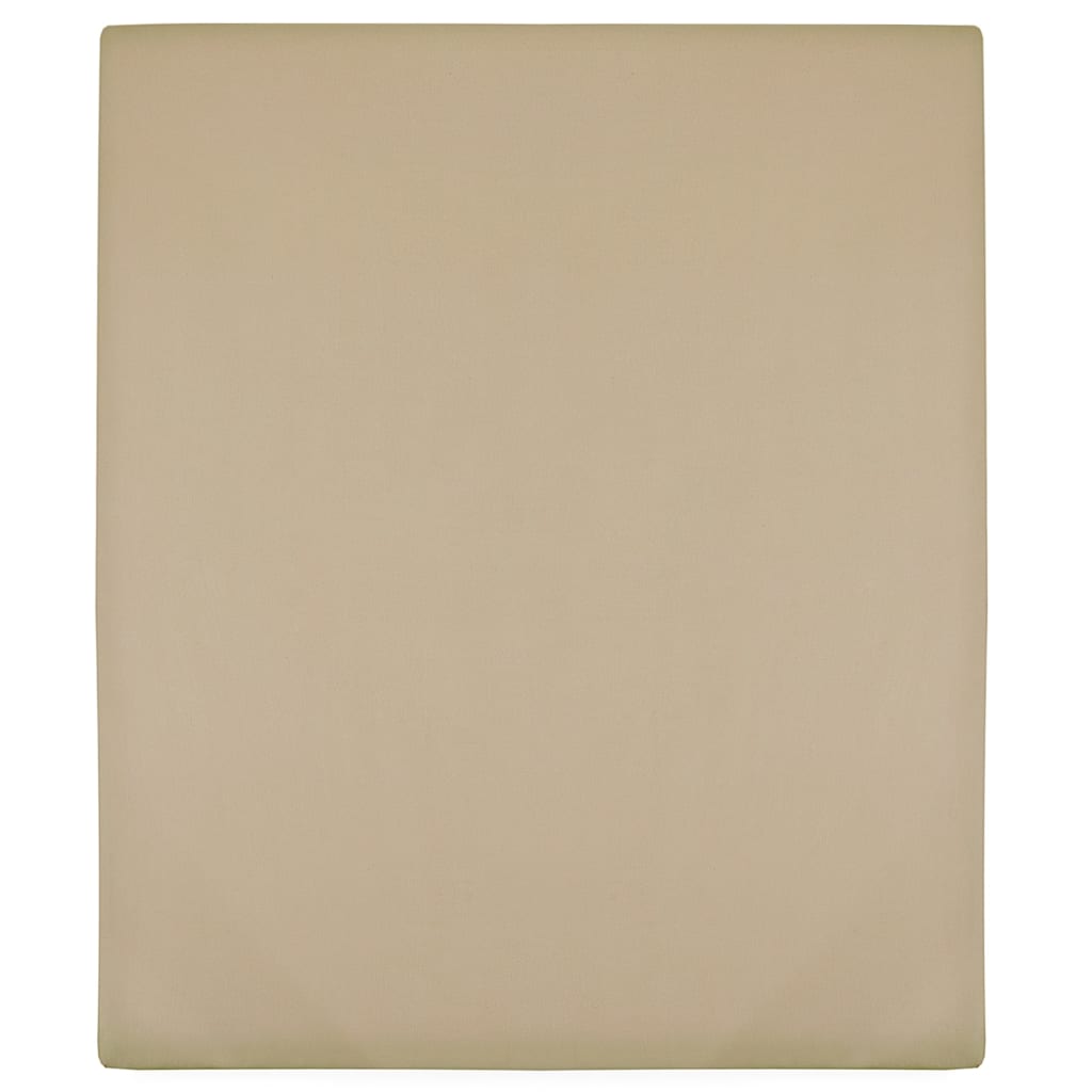 Vidaxl Fitted Sheet Jersey 90x200 cm Coton Taupe