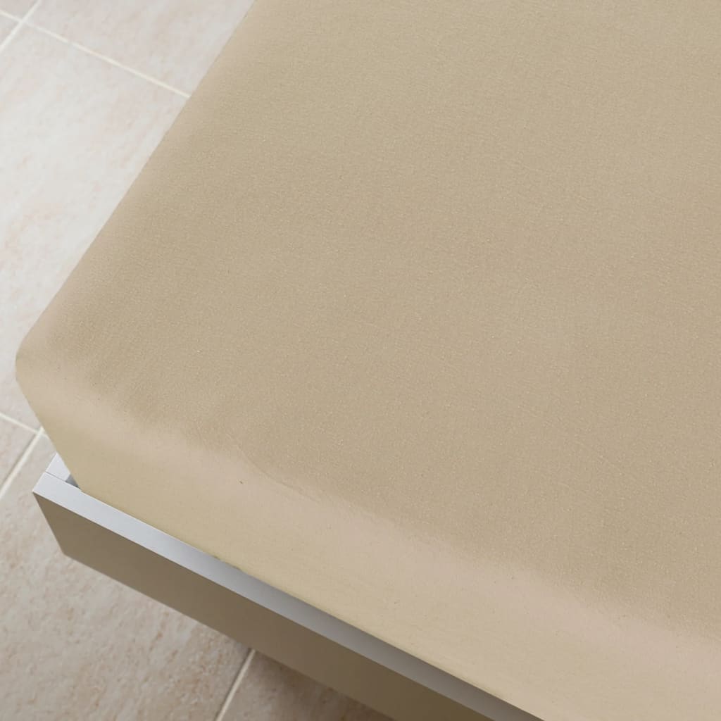 Vidaxl Fitted Sheet Jersey 90x200 cm Coton Taupe