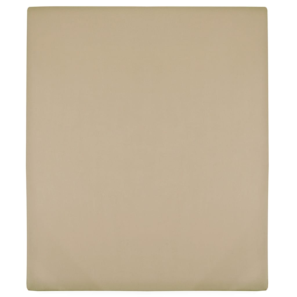 Vidaxl Fitted Sheet Jersey 140x200 cm Coton Taupe