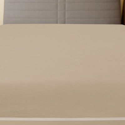 Vidaxl Fitted Sheet Jersey 140x200 cm Coton Taupe