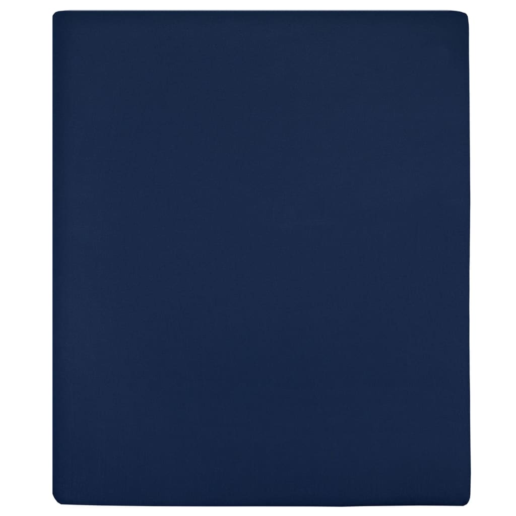 Vidaxl Maillot de feuille ajusté 90x200 cm Coton Navy Bleu