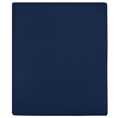 Vidaxl Fiches ajustées 2 ST Jersey 90x200 cm Coton Navy Bleu