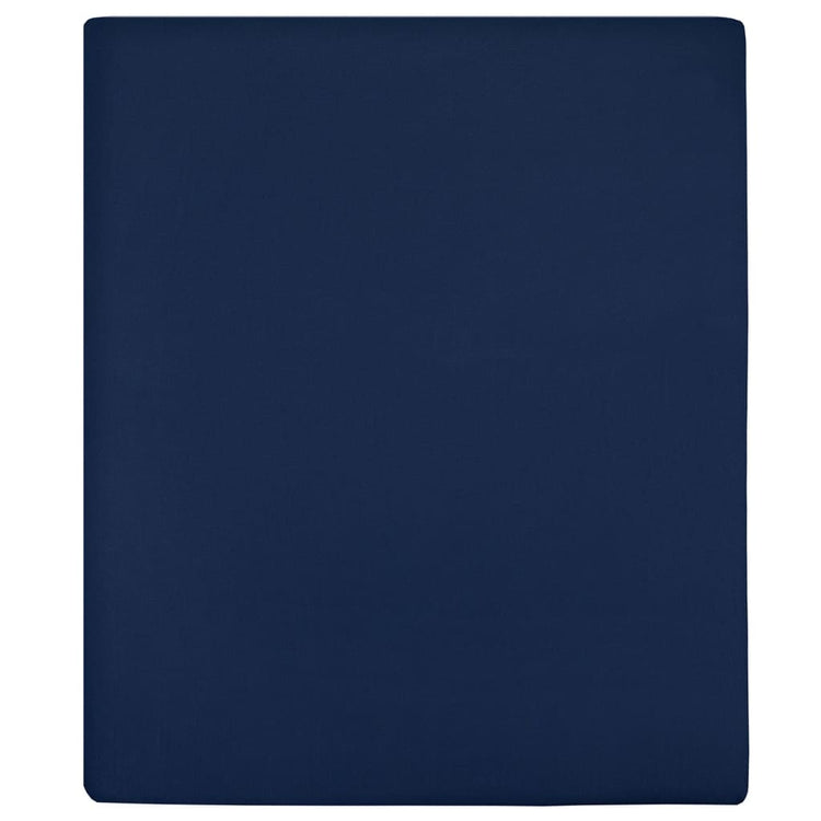Vidaxl Fiches ajustées 2 ST Jersey 90x200 cm Coton Navy Bleu