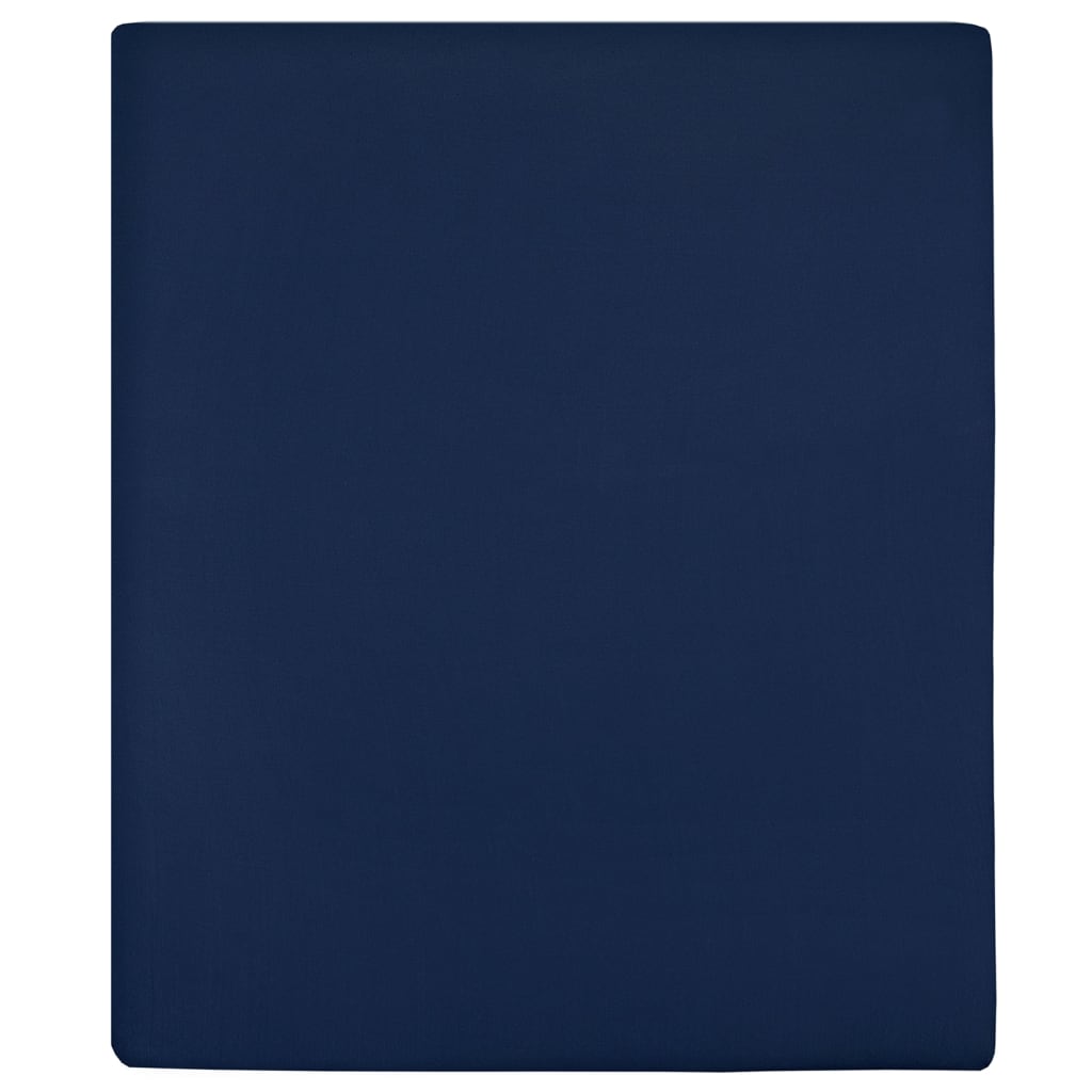 Vidaxl Maillot de feuille ajusté 100x200 cm Coton Navy Bleu