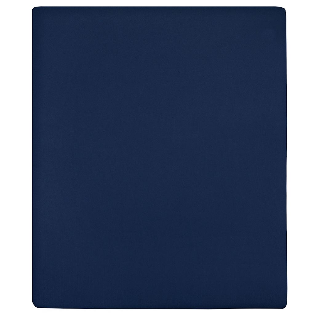 Vidaxl Fiches ajustées 2 ST Jersey 100x200 cm Coton Marine bleu
