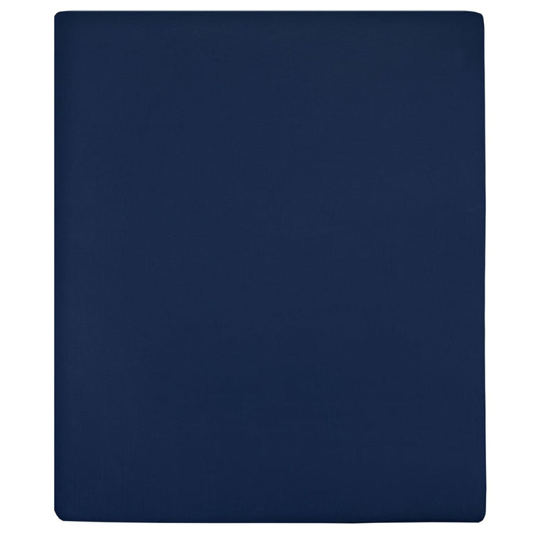 Vidaxl Fitted Sheet Jersey 140x200 cm Coton Marine Bleu
