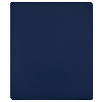 Vidaxl Fiches ajustées 2 St Jersey 180x200 cm Coton Marine Bleu