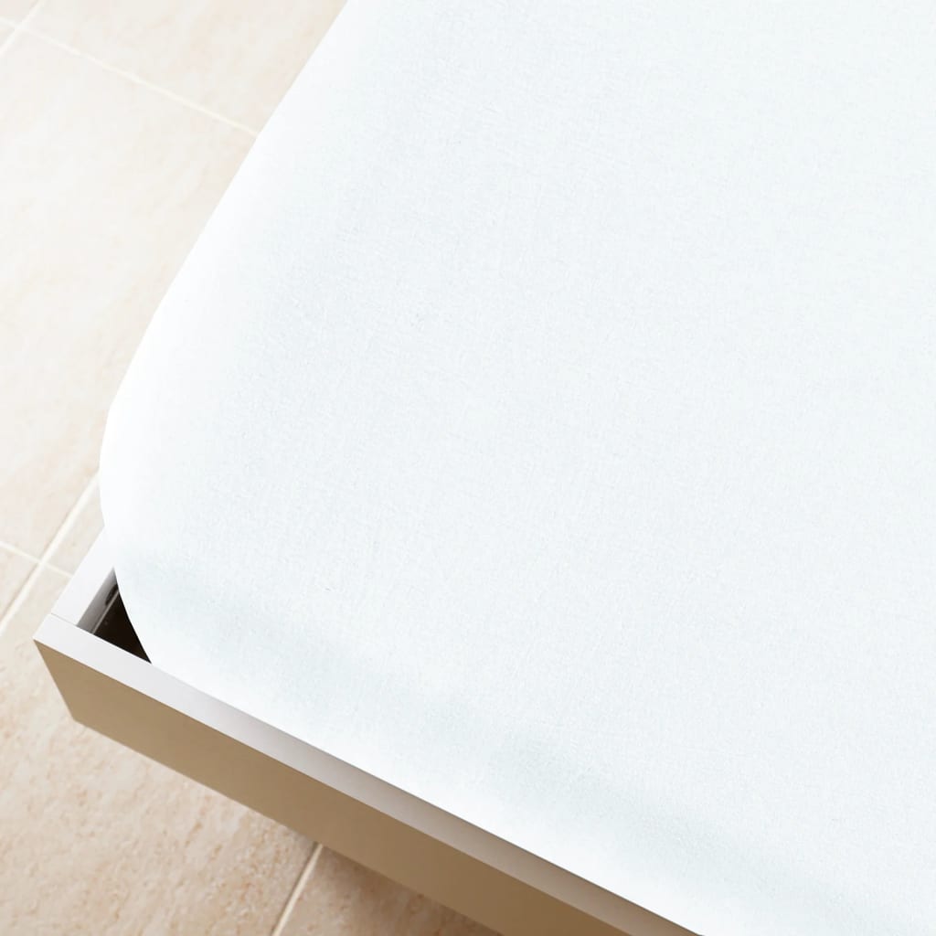 Vidaxl Maillot de feuille ajusté 140x200 cm Coton blanc