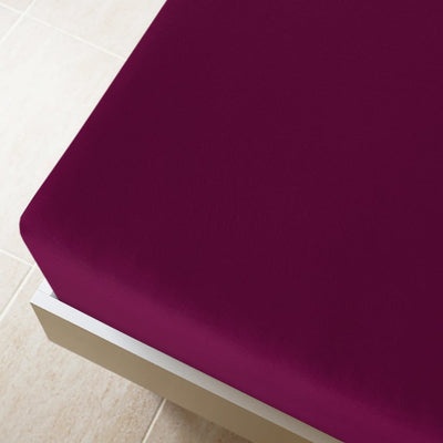 Vidaxl Fitted Flace Jersey 160x200 cm Coton Bordeaux Rood