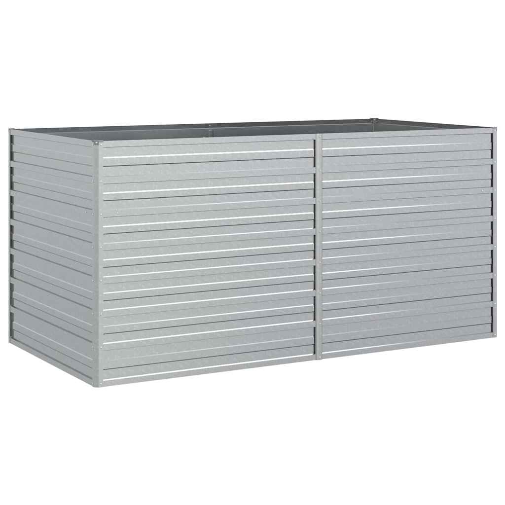 Vidaxl Planter élevé 160x80x77 cm en acier galvanisé en argent
