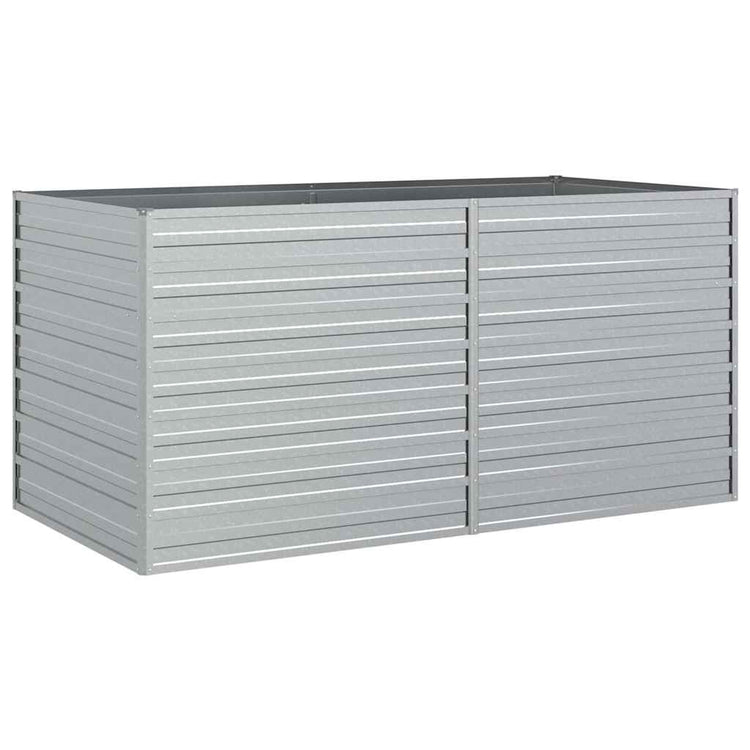 Vidaxl Planter élevé 160x80x77 cm en acier galvanisé en argent