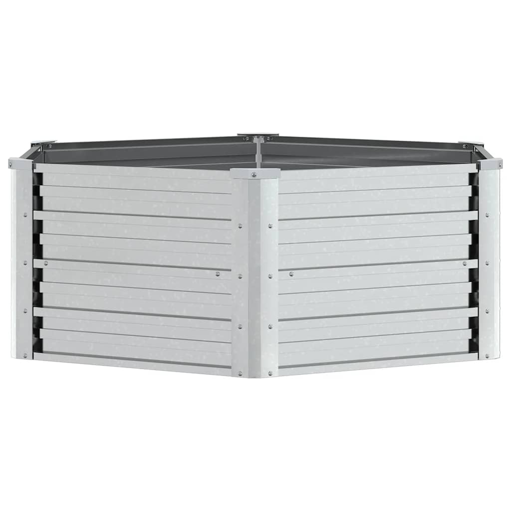 Vidaxl Planter surélevé 129x45 cm Couleur en argent en acier galvanisé