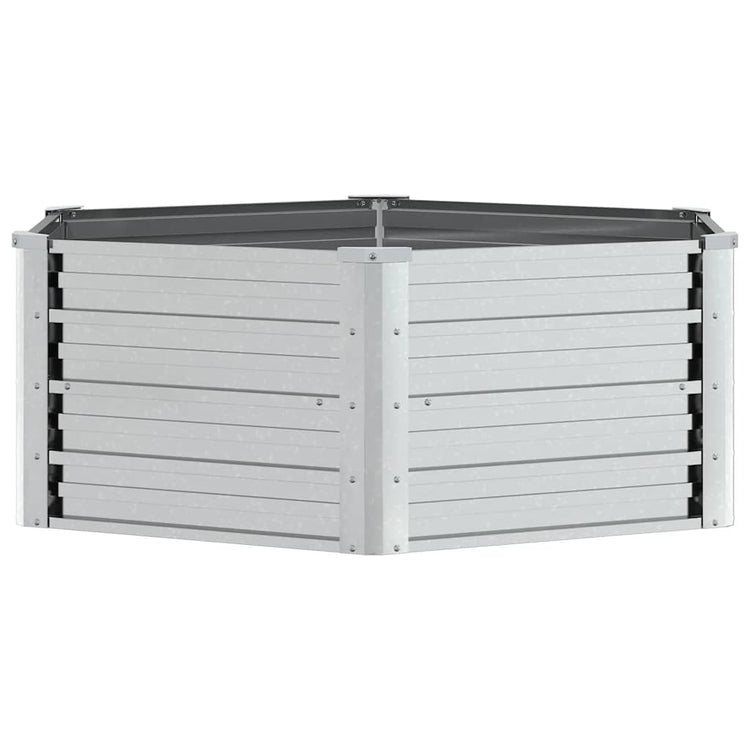 Vidaxl Planter surélevé 129x45 cm Couleur en argent en acier galvanisé