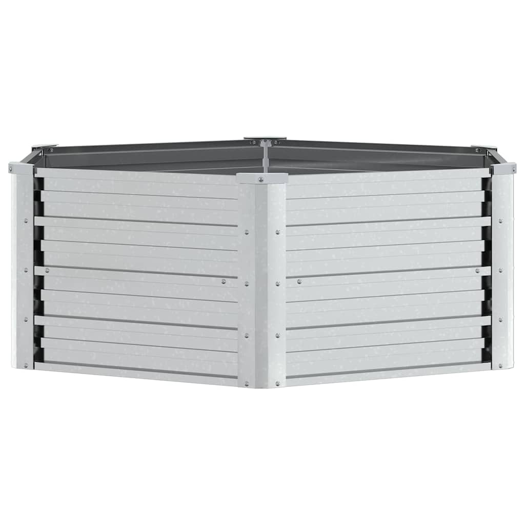 Vidaxl Planter surélevé 129x45 cm Couleur en argent en acier galvanisé
