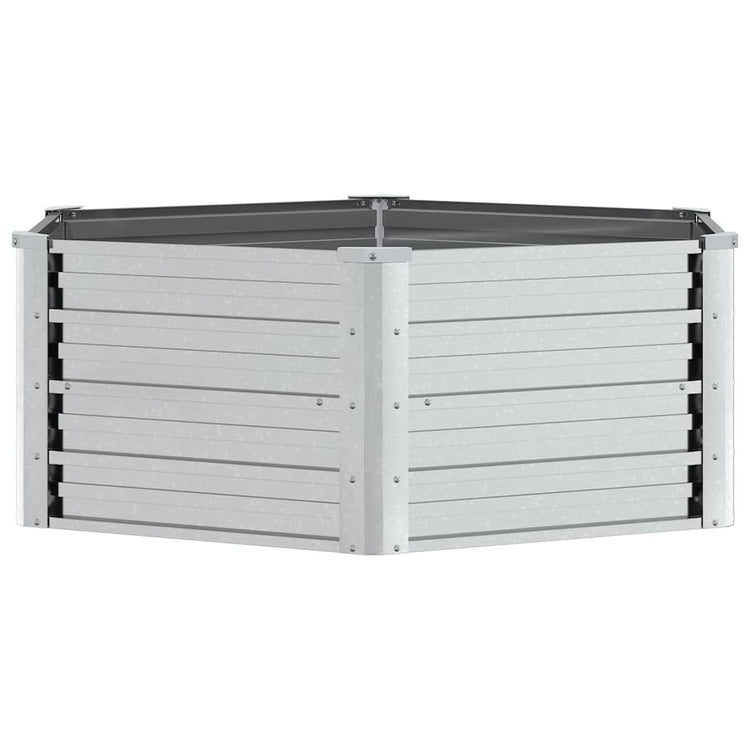 Vidaxl Planter surélevé 129x45 cm Couleur en argent en acier galvanisé