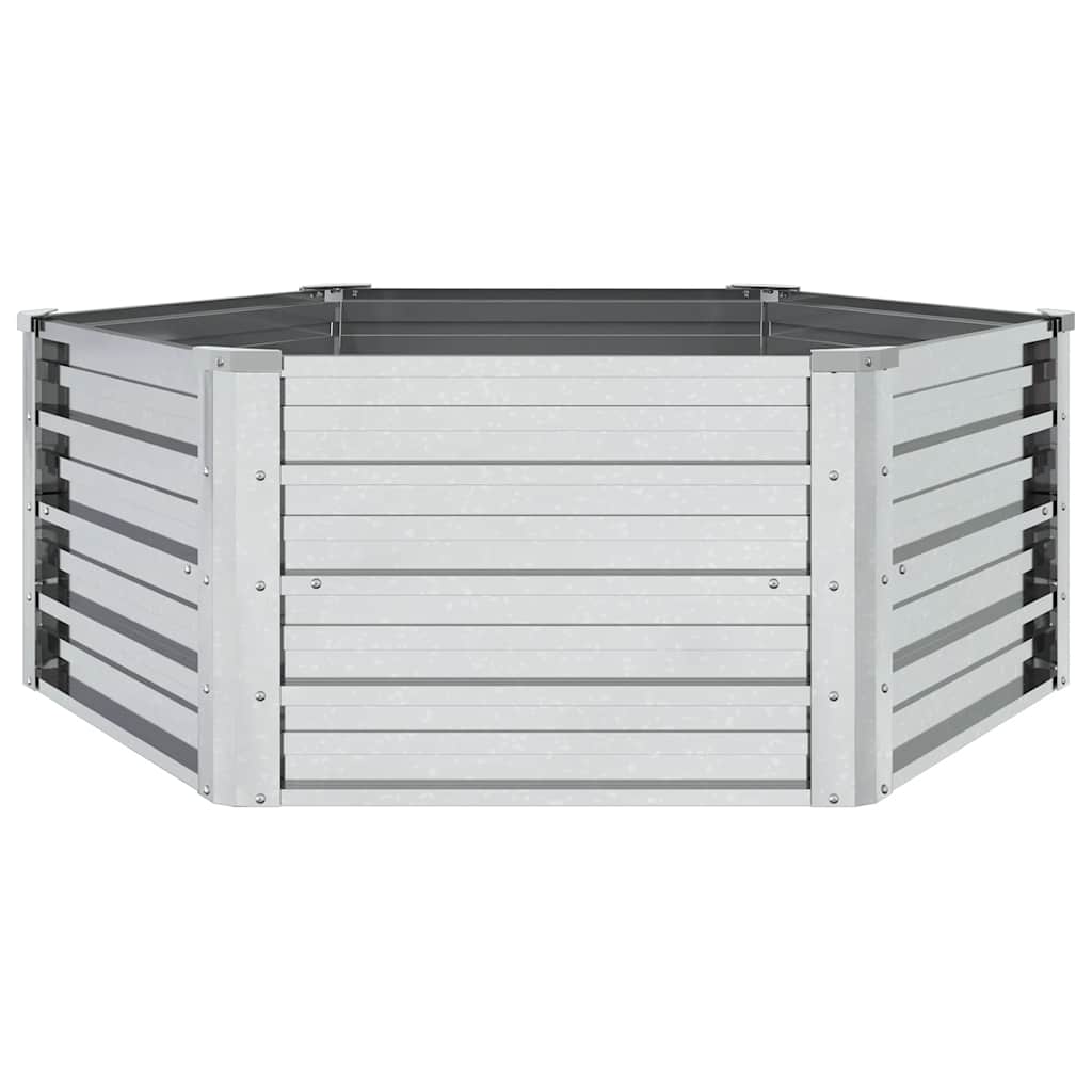 Vidaxl Planter surélevé 129x45 cm Couleur en argent en acier galvanisé