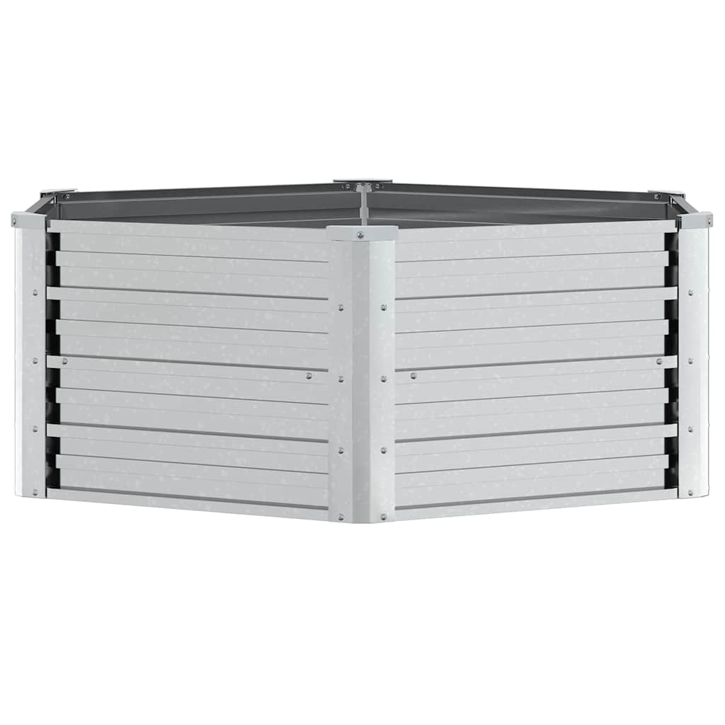 Vidaxl Planter surélevé 129x45 cm Couleur en argent en acier galvanisé