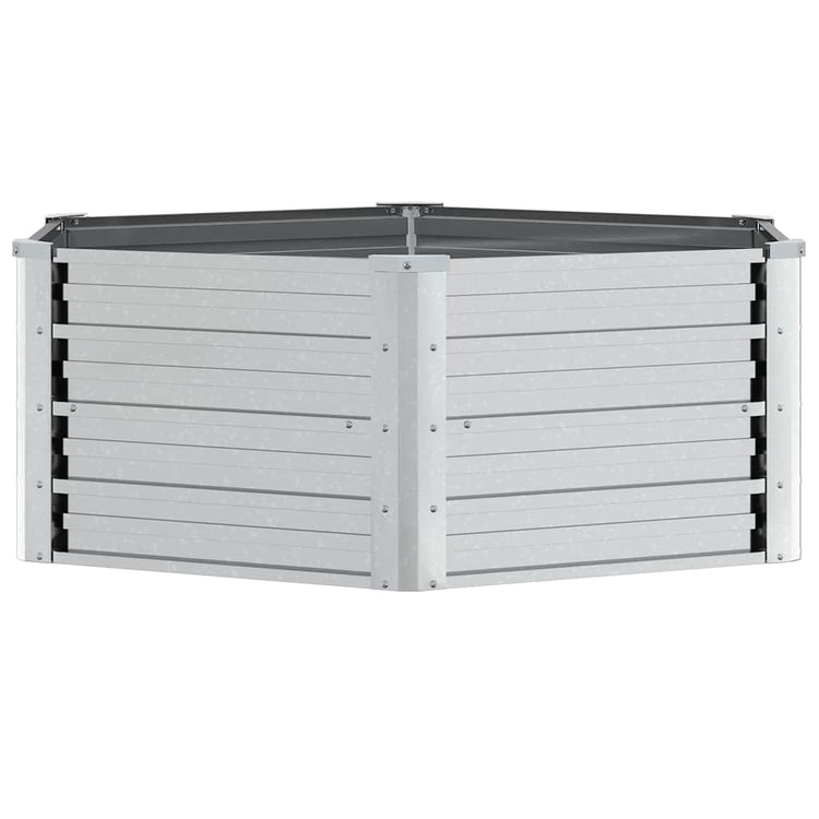Vidaxl Planter surélevé 129x45 cm Couleur en argent en acier galvanisé
