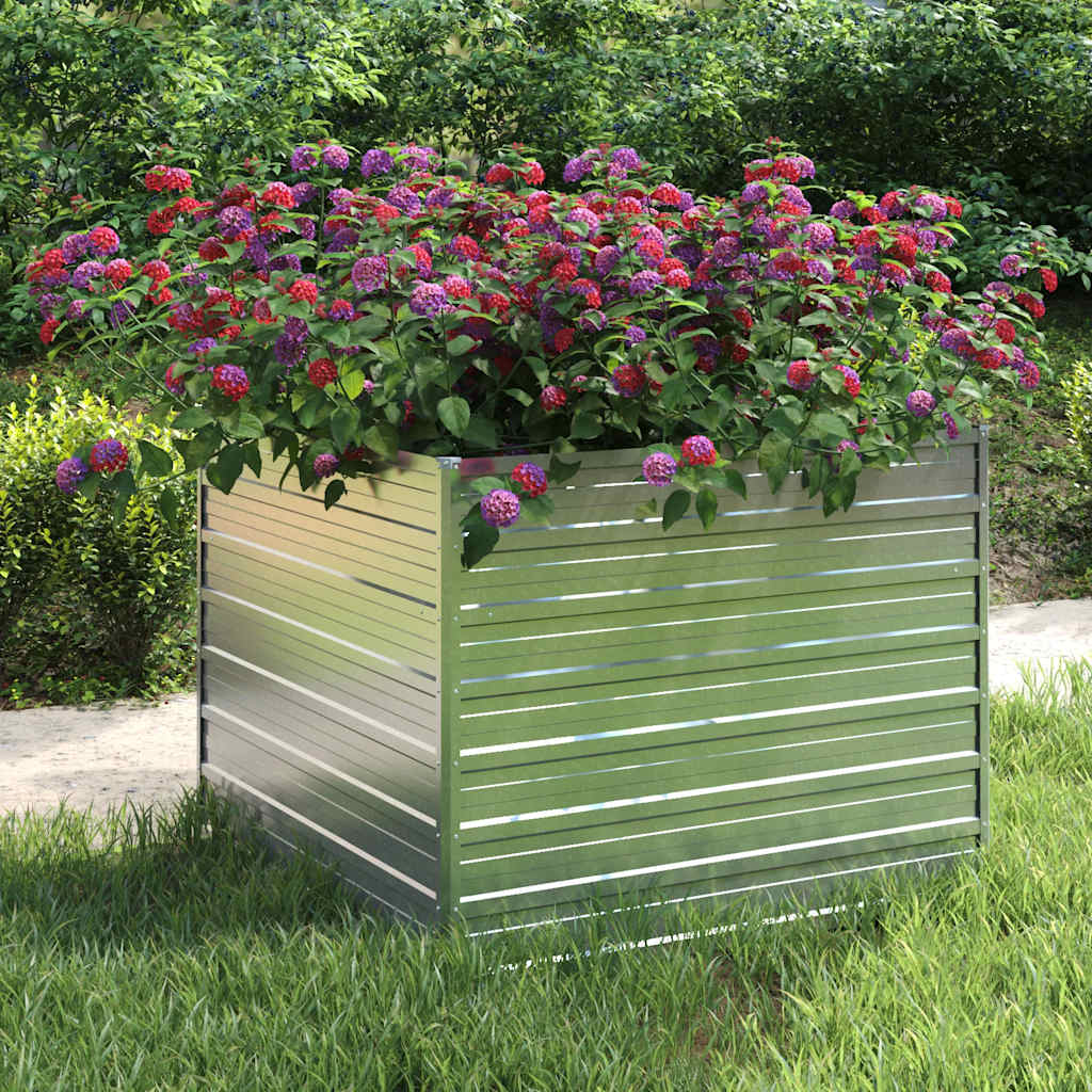 Vidaxl Planter surélevé 100x100x77 cm en acier galvanisé en acier