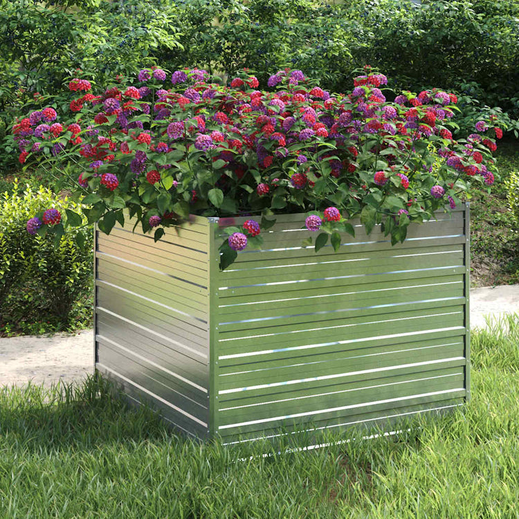 Vidaxl Planter surélevé 100x100x77 cm en acier galvanisé en acier