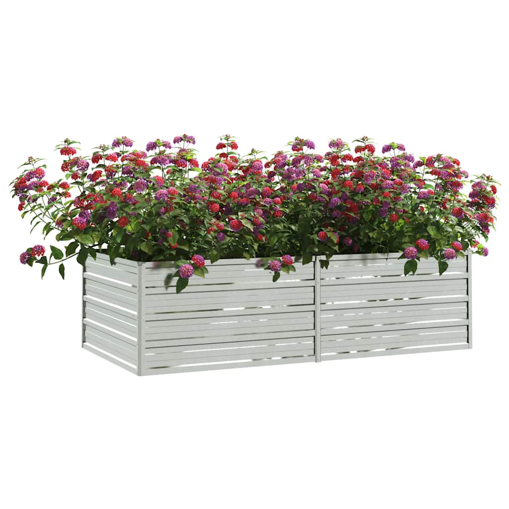 Vidaxl Planter surélevé 160x80x45 cm en acier galvanisé en argent