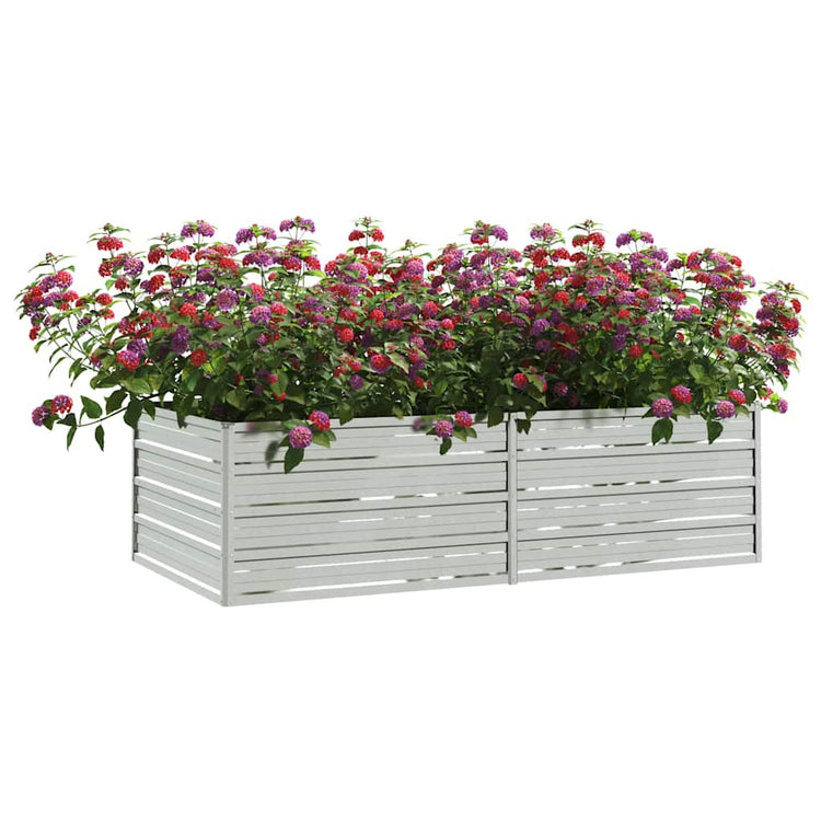Vidaxl Planter surélevé 160x80x45 cm en acier galvanisé en argent