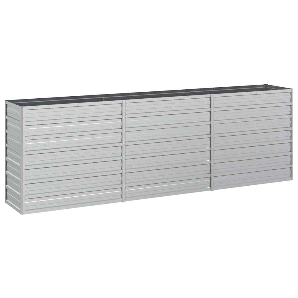 Vidaxl Planter surélevé 240x40x77 cm en acier galvanisé en argent