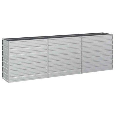 Vidaxl Planter surélevé 240x40x77 cm en acier galvanisé en argent