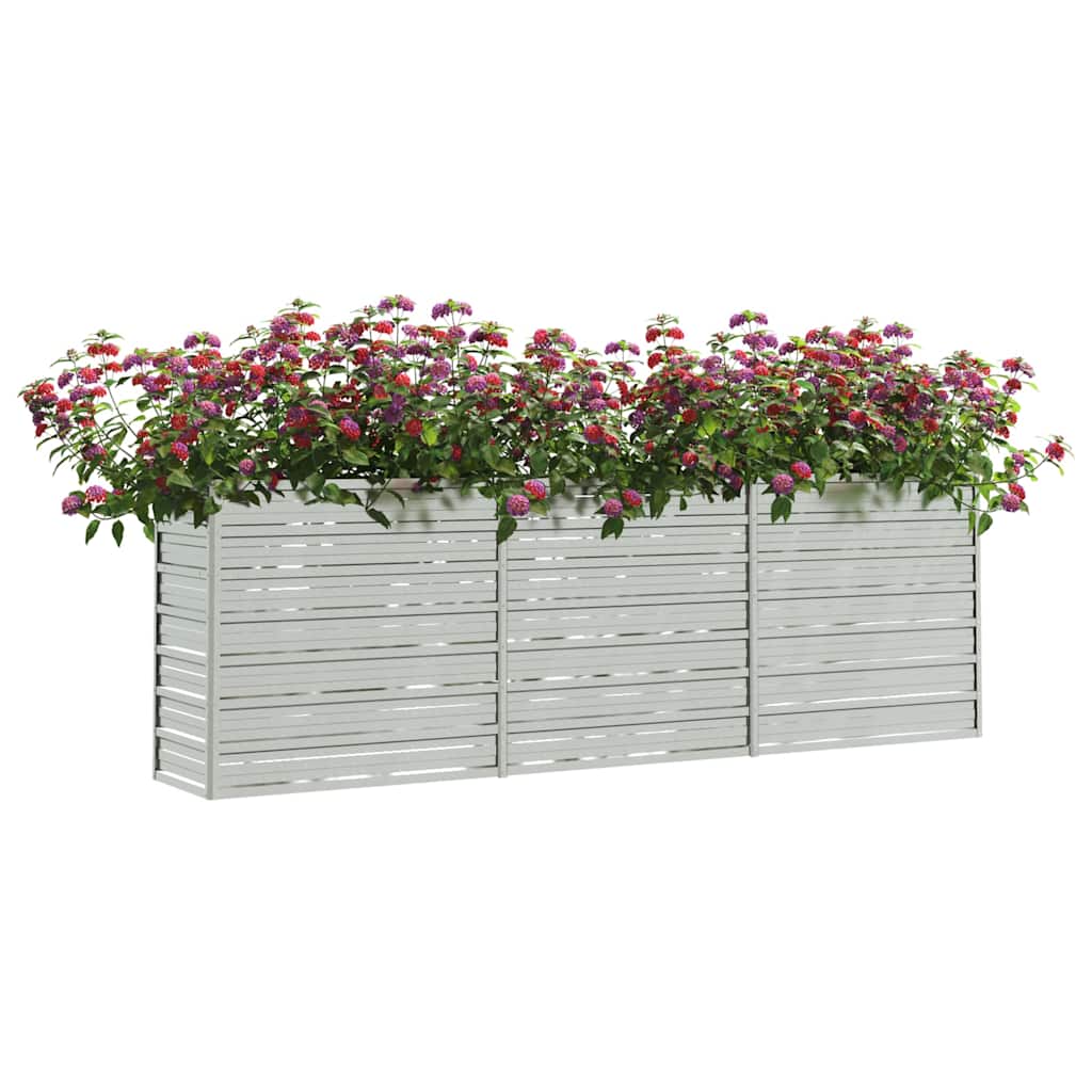 Vidaxl Planter surélevé 240x40x77 cm en acier galvanisé en argent