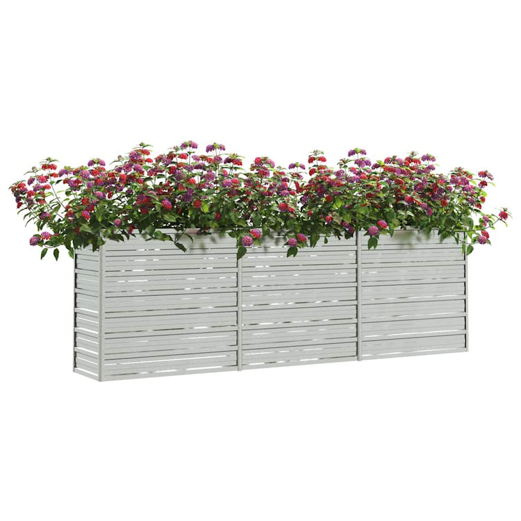 Vidaxl Planter surélevé 240x40x77 cm en acier galvanisé en argent