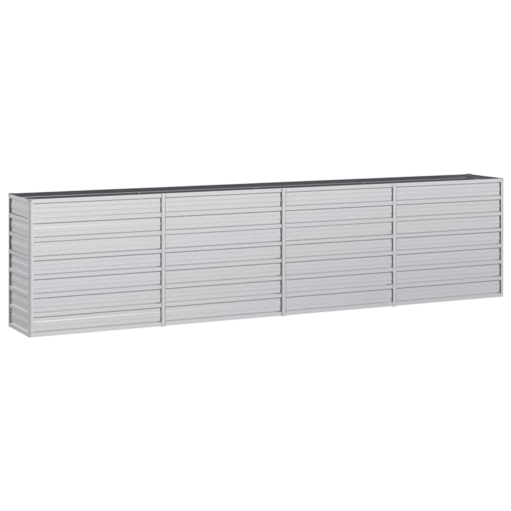 Vidaxl Planter surélevé 320x40x77 cm argent en acier galvanisé